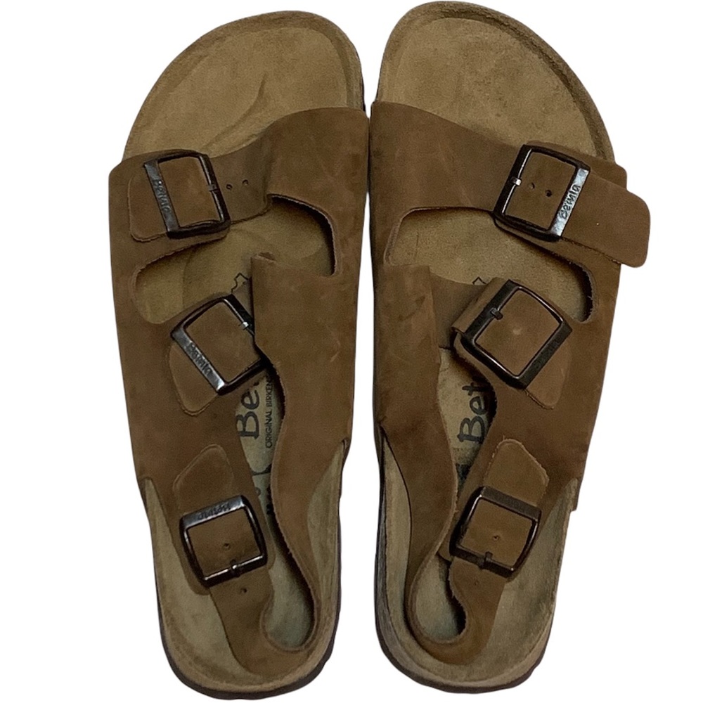 Birkenstock Brown Suede Sandals Milano Betula Size 10 US 43 Backstrap